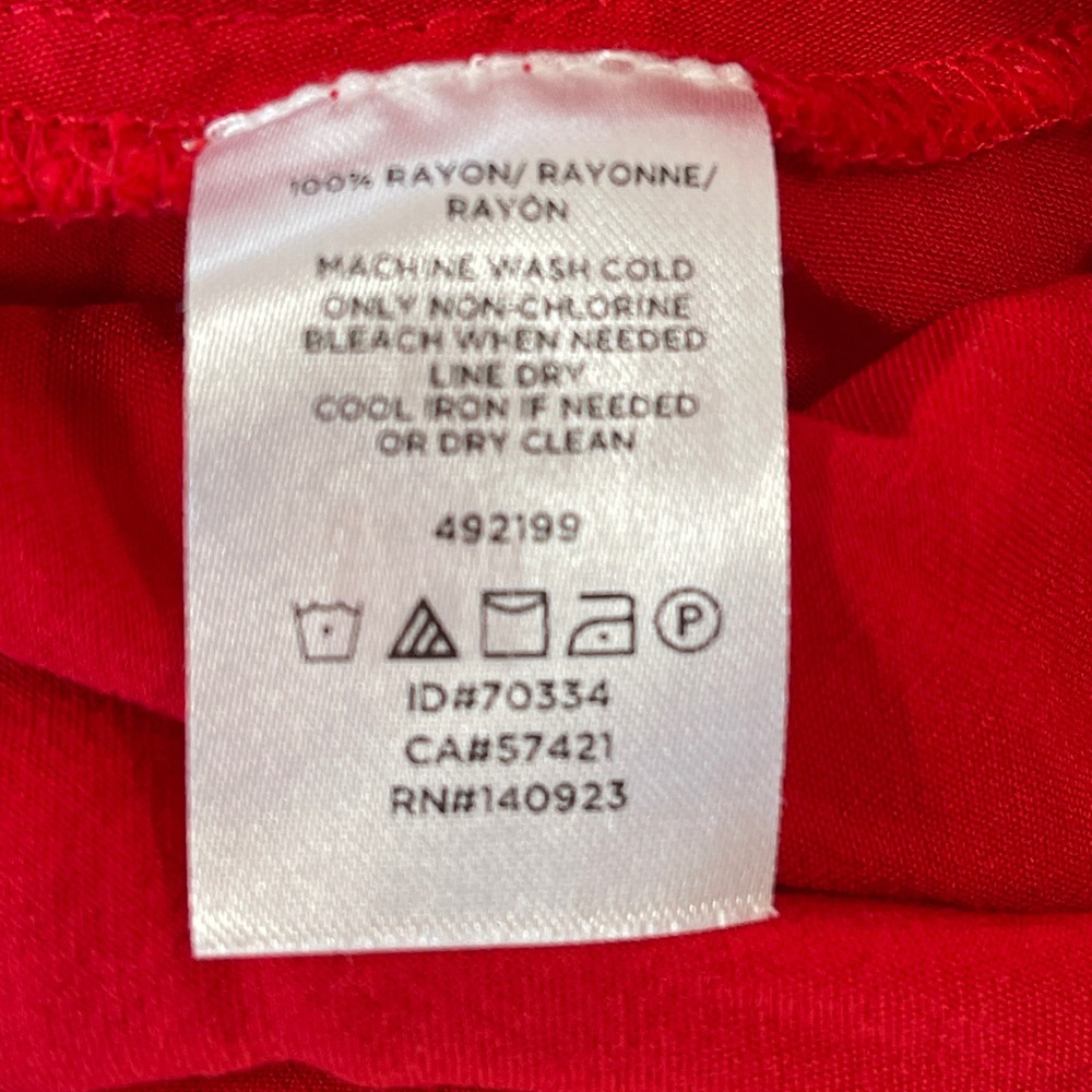 LOFT Petites Red Ruffle V Neck Wrap Long Sleeve Peplum Top Size MP - Picture 5 of 5